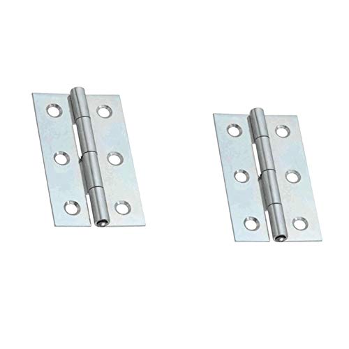 DIELLESHOPPING 2 PEZZI CERNIERA A LIBRO ALI PIANE 50x30 mm ACCIAIO ZINCATO IDEALI PER ANTE DI MOBILI IN LEGNO