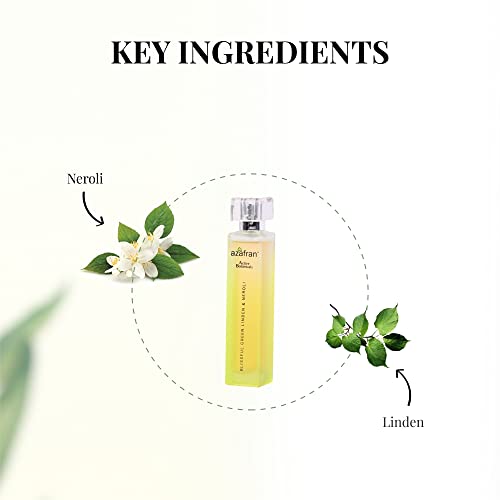 Image of Azafran Active Botanicals Fragrances | Blissful Green Linden & Neroli Scent Perfume For Men & Women | Long Lasting Fragrance | 80ml