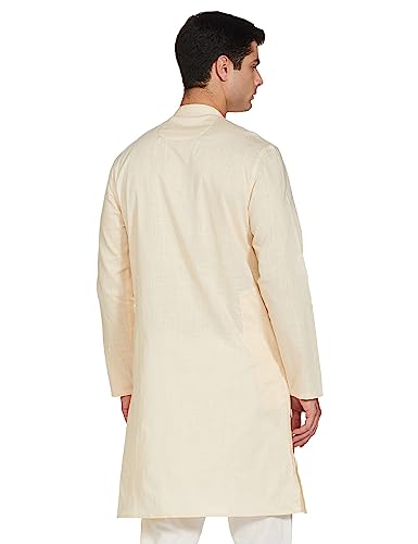 Image of Amazon Brand - Symbol Men's 100% Cotton Solid Long Length Casual Kurta - Regular Fit (Available in Plus Sizes)