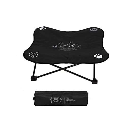 UAAA Pet Folding Hochbeet, Tragbares Haustier Camping Bett für Hunde, Waschbar, Reisen, Camping, Outdoor Schwarz Cover