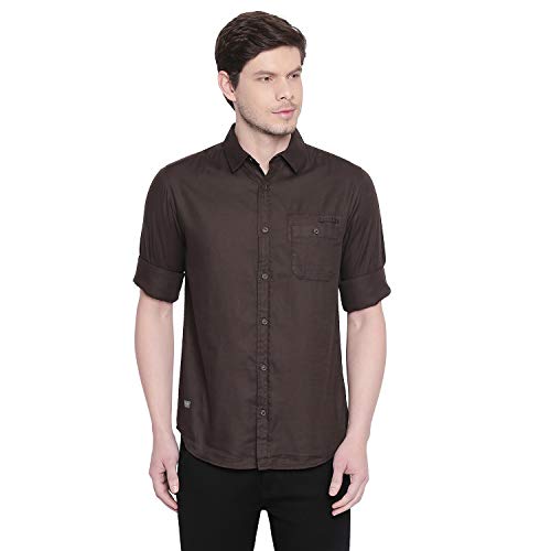 Image of MUFTI Men's Solid Slim Fit Shirt