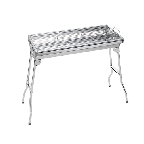 Parrilla de carbón para Barbacoa con Parrilla de Acero Inoxidable, Parrilla portátil para cocinar al Aire Libre | Parrilla Plegable compacta para Acampar, Hacer Senderismo, picnics