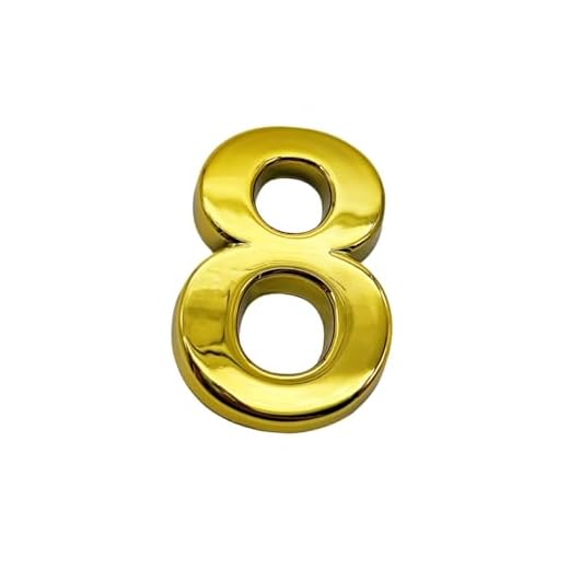 NumRealm Door Number, 3D Waterproof House Numbers, Self Adhesive Mailbox Address Garden Apartment Hotel Café Signage, Gold-8