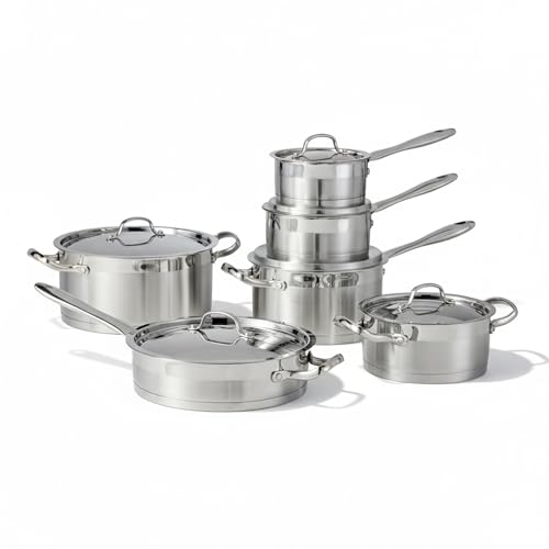 Lagostina Moderna 12-Piece Stainless Steel Cookware Set, Inductio...