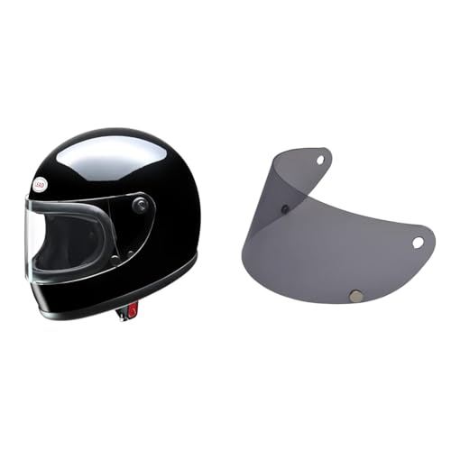 【セット買い】リード工業(LEAD) バイクヘルメット フルフェイス RX-200R ブラック フリーサイズ (57-60cm未満) + バイク用ヘルメットシールド RX-200R用 ダークスモーク UVカット加工 高強度シールド RX-200RS