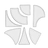 Tischflaggen-Musterlehre – transparenter Kunststoff, 7-teilige Packung, Präzisions-Randform, wiederverwendbare Nahtmesshilfe | Rutschfestes Bastelhilfsinstrument zur Herstellung von Läufern, Heimdekor