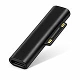 YFYWINSH Adaptateur USB C vers Surface, connecteur Femelle Type C vers mâle Surface, 65 W 15 V 3 A, Adaptateur Charge pour Microsoft Surface Pro 9/8/7/6/5/4/3/X, pour Surface Go, Surface Book