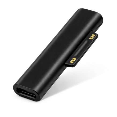 YFYWINSH Adaptateur USB-C vers Surface, connecteur Femelle Type-C vers mâle Surface, 65 W 15 V 3 A, Adaptateur Charge pour Microsoft Surface Pro 9/8/7/6/5/4/3/X, pour Surface Go, Surface Book