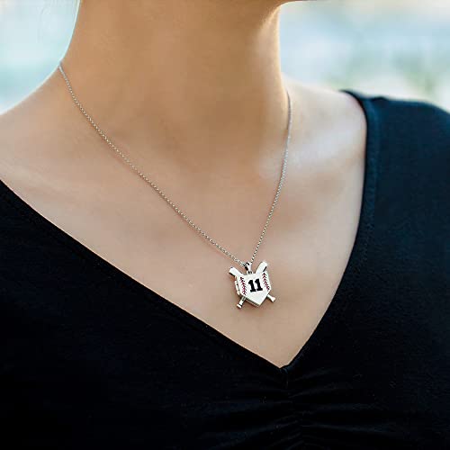 Ailin Custom Baseball Cross Necklace For Men Brass Personalized Name Number Photo Baseball Pendant Necklace With Chain 3 Colors Number Necklace For Athletes Memorial Picture Locket For Baseball Gifts #TOP6