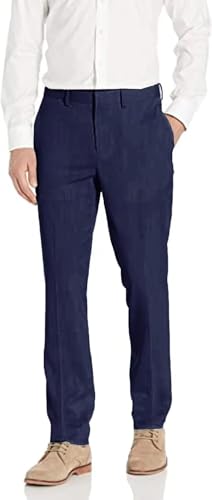 Wehilion Linen Suit Pant for Men Dress Summer Thin Men Suit Pant Long Groomsmen Suit Pant Slim Fit