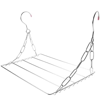 STOBAZA Séchoir Suspendu en Acier Inoxydable 15.75X9.84X9.45 Pouces Étagère Balcon Multifonctionnel Gain De Place pour Vêtements Chaussures Écharpes sans Pinces