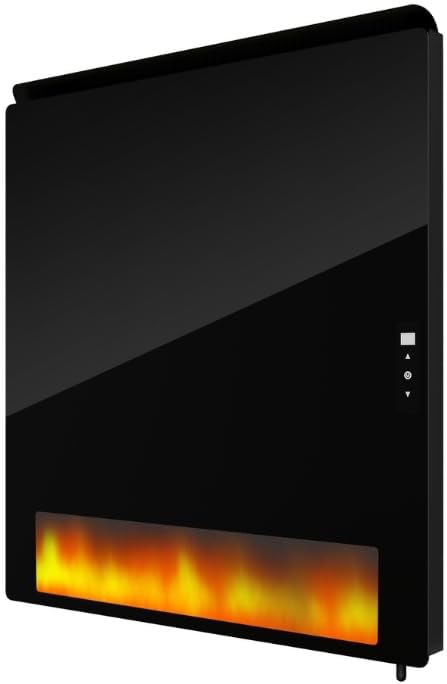 Infrared Radiant Panel with LED Flames - Thermal Efficiency with Graphene Carbon Heating Element, Heat-Resistant Glass, 700W