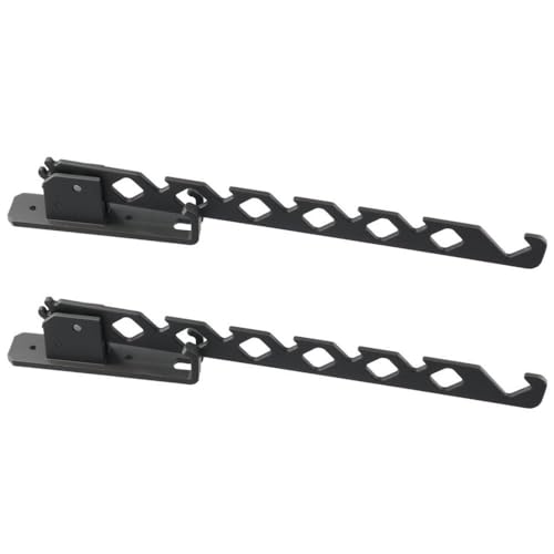 hobbyme 2Pcs Wall Mount Coat Hanger Holder,Retractable Folding Clothes Drying Organizer,Aluminium Garment Hooks Holder Space Saving Indoor Clothes Rack for Laundry Room Bedroom(Grey)