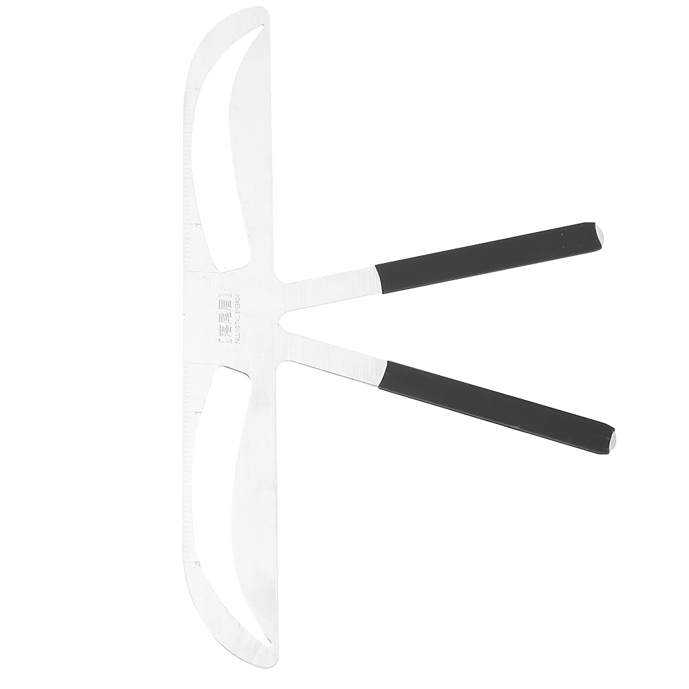 Pochoir pour sourcils asymétrique en acier inoxydable et règle de mesure