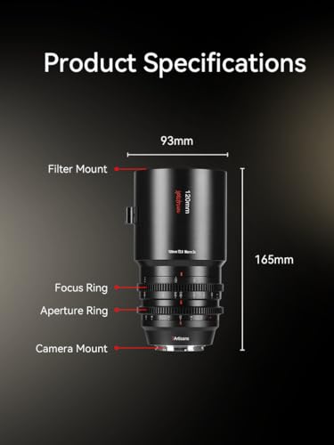 Ficha técnica Reescribe 7artisans 120mm T2.9 Macro 2X Cine Objetivo Full Format 270 grados de ángulo de enfoque ampliado 2 aumentos apertura T2.9 brillante compatible con Canon EOS R-Mount EOS serie R - Fernando Cortés