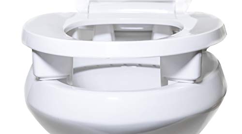 Centoco 3L440Sts-001 Round 3" Lift, Raised Plastic Toilet Seat, Closed Front With Cover, Ada Compliant Handicap Medical Assistance Seat, White #TOP1