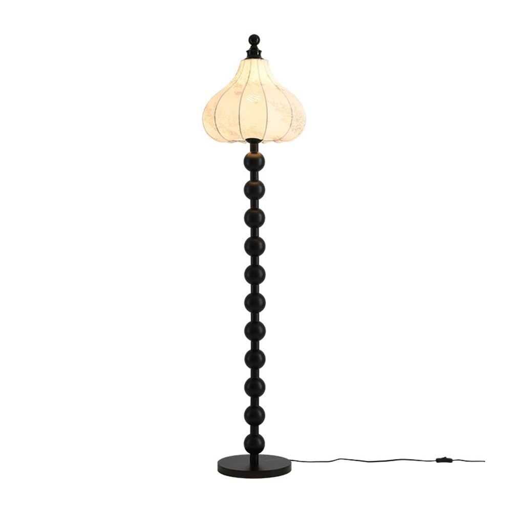 LJHFG63KUYT Standing Lamps Black Living Room Floor Lamp Hotel Bedroom Bedside Decorative Vertical Table Three Color Changing Light Fabric Lampshade Decorate