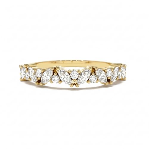 Bague empilable zircone cubique pour femme anneau de naissance chakra plaqué or