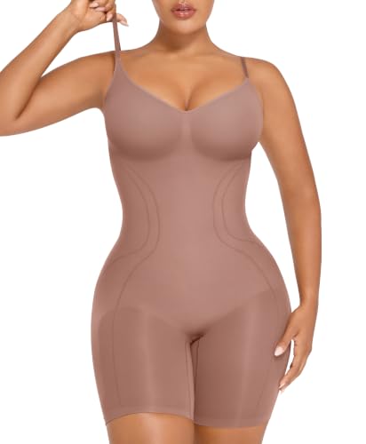 Image of SHAPELLX Shapewear Bodysuit Tummy Control Compression Seamless Body Shaper Slimming Bodysuit Top Thigh Slim Butt Lift