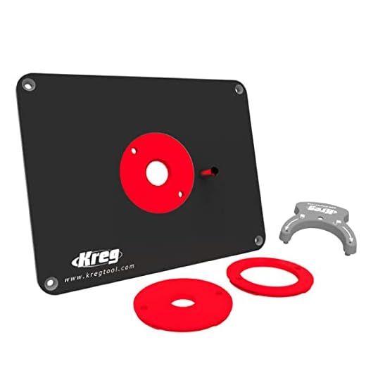 Kreg Tool Precision Router Table Insert Plate w/Level-Loc Rings (predrilled Triton), Black & Red (PRS4034)