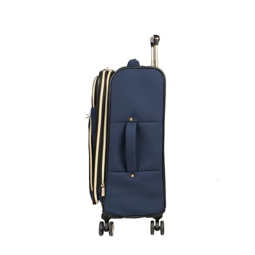 Image of Kenneth Cole REACTION Chelsea 2-Piece Bundle - 20 inch Chevron Expandable 8-Wheel Carry-On Suitcase & Matching 15 inch Laptop Backpack, Navy