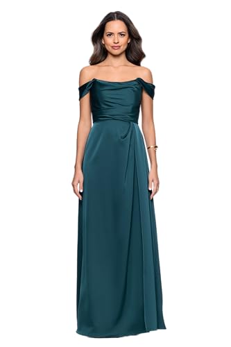 Image of Betsy & Adam Women's Long Sleeve Raised Floral Lace Midi Length Dress