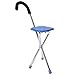 Brrnoo Taburete con trípode de bastón para Caminar, Plegable de Acero Inoxidable, Engrosamiento, bastón para Caminar para Ancianos, bastón Plegable Ajustable con Asiento, bastón