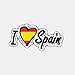 Autocollants de voiture Personnalité J'aime l'Espagne Flag Autocollant de voiture Accessoires de moto Décalque 1 2X6CM Autocollants d'automobiles et de motos