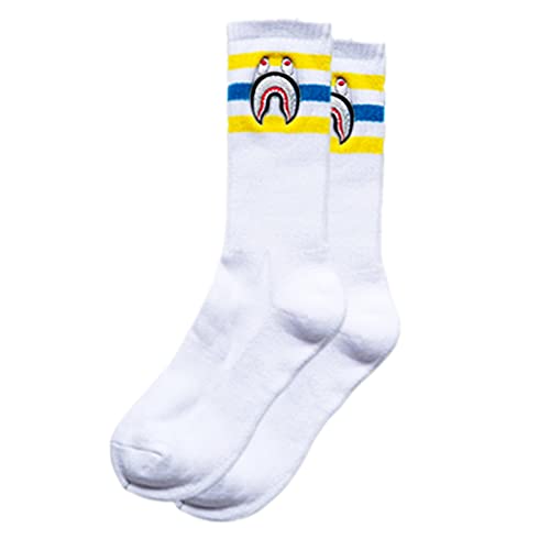 Generic  Embroidered Shark Camo Socks Towel Bottom Crew for Men (Embroidered-4)