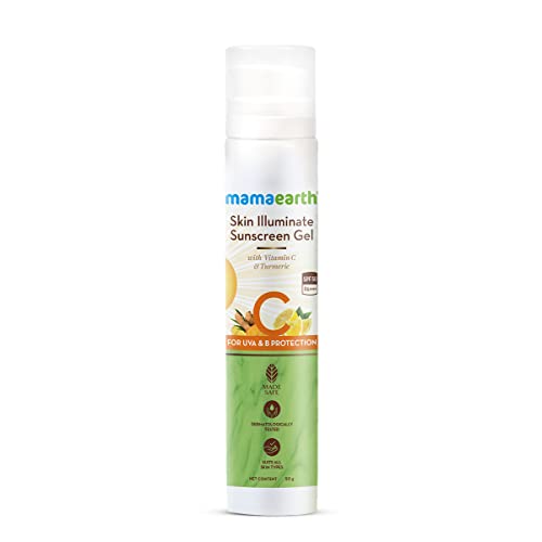 Image of Mamaearth Skin Illuminate Sunscreen with SPF 50 Gel with Vitamin C & Turmeric for UVA & B Protection, Pa+++ | 50 g
