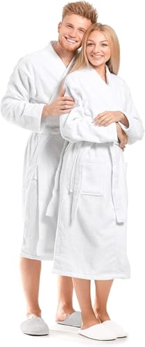 White Terry Towel Bathrobe Dressing Gowns100% Egyptian Cotton Bea...
