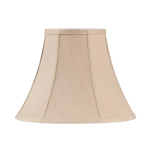 Image of Aspen Creative 30160A Transitional Bell Shape Spider Construction Lamp Shade in Wheat Beige, 12 inch wide (6 inch x 12 inch x 9 1 /2 inch)