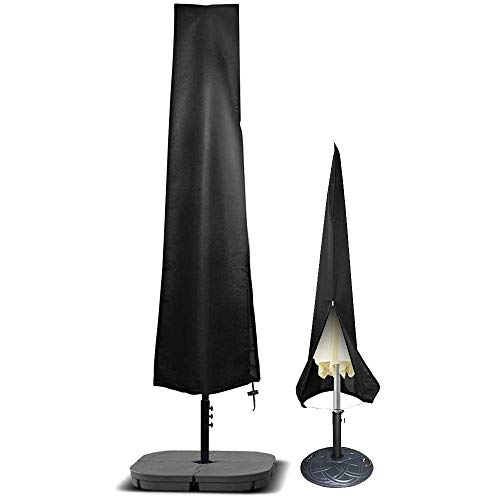 UCARE Patio Parasol Cover with Zipper Waterproof 210D Garden Umbrella Cover UV Resistant Cantilever Parasol Protective Covers for Outdoor Garden Beach Umbrellas (S: 72.05x9.84x13.78in/ 183x25x35cm)