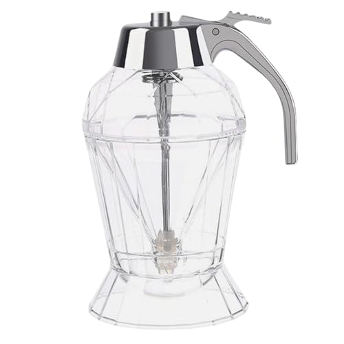 Honey Jar - Syrup Dispenser | No Drip Honey Jar Pot | Maple Syrup Holder Bottle With Stand | Kitchen Tool For Sweeteners | Maple Syrup Holder Container For Sugar, Jam And Other Oil