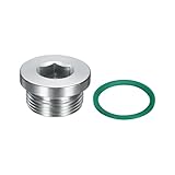 QUARKZMAN M33x2 Verschlussstopfen Blindstopfen Wasserleitung, 304 Edelstahl Innensechskant Rohrverschlussstopfen mit Gummidichtung, Verschlusskappe Kappen Geeignet Für Rohrdichtungen