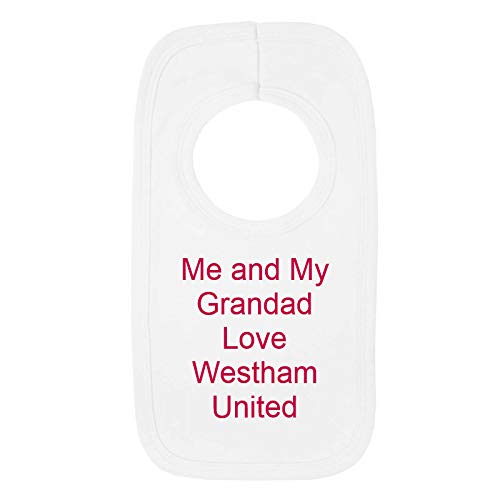 Personalised Westham United Football Style Baby Bib - Me and My Grandad Love - Beautifully Embroidered Gift