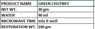 KDI Store Organic Green Chutney, Ready to Eat, Freeze Dried, Fully Cooked Indian Condiment, 30g