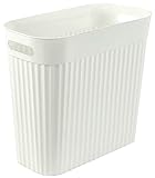BESUMA Slim Plastic Rectangular Small Trash Can Wastebasket, Garbage Container Bin with Handles for...