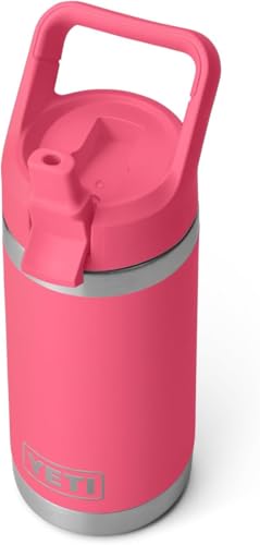 YETI Rambler Jr Kids Bottle, Vacuum Insulated Stainless Steel Bottle with Straw Cap, Tropical Pink, 12 oz (354 ml)