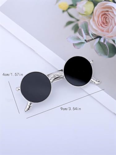 Image of Vintage Sunglasses Hair Clips for Women & Girls - Trendy Gold Y2K Fashion Glasses Spring Barrettes, Quirky Metallic Non‑Slip Hair Pins Perfect for Daily, Casual & Party Styling (Pack of 1)