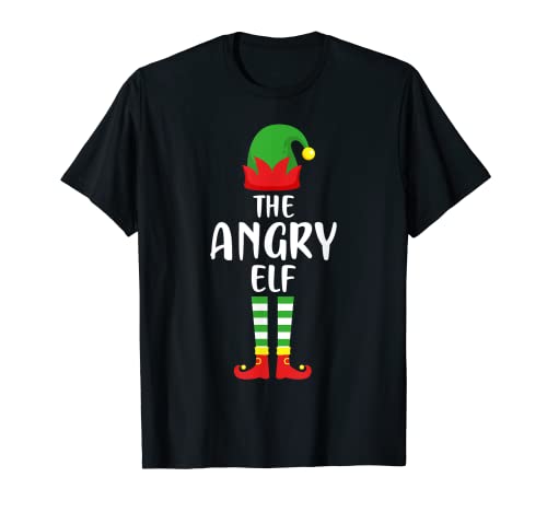 The Angry Elf Family Matching Group Funny Christmas Maglietta