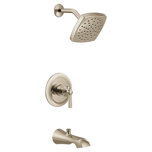 Kit de terminación para bañera y ducha Moen UTS3913NL Flara M-CORE 3-Series, 1 mango, acabado níquel pulido, válvula requerida miniatura 1