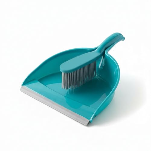 2in1 Kehrset Handfeger mit Gummiborsten Kehrschaufel Kehrgarnitur Handkehrset Handbesen Schaufel