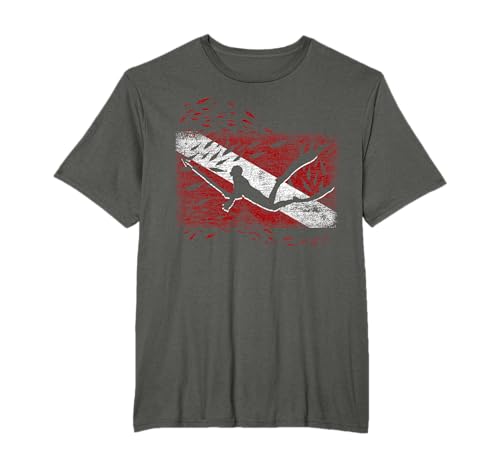 Spearfishing Gift Camiseta Hombre Mujer Manga Corta S Negro Bandera Pesca Lanza Pescador Regalo Submarina Jersey T-Shirt S