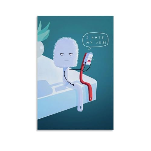 Poster decorativo vintage "I Hate My Job", stampa estetica retrò, perfetta per soggiorno, camera da letto, ufficio, studio di casa, senza cornice, stile 30 x 45 cm