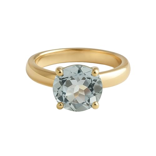 Bague Topaze Bleue en argent plaqué or : un bijou fait main durable qui ne ternit pas