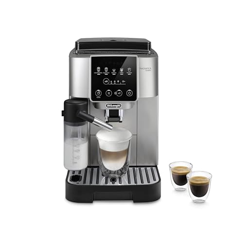 De’Longhi Magnifica Start Espresso & Coffee Machine with Automatic Milk Frother, One Touch Latte, Cappuccino, Built-in Grinder, Silver, ECAM22080SB