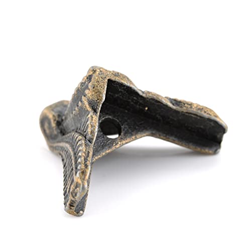 Protector de piernas de bronce para joyero antiguo JFDBGU y cantoneras de madera 7
