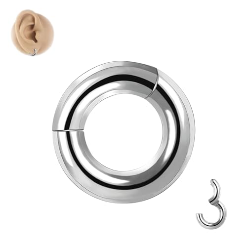 G23 Titanium Septum & Nose Rings - Heavy Gauges, Hinged, Hoop, Body Piercing Jewelry for Septum, Nose, Lip, Cartilage, Tragus, Conch Piercing