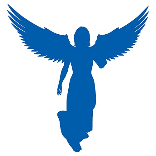 Image of Angel With Wings (Azure Blue) (Set Of 2) Premium Waterproof Vinyl Decal Stickers For Laptop Phone Accessory Helmet Car Window Bumper Mug Tuber Cup Door Wall Decoration
